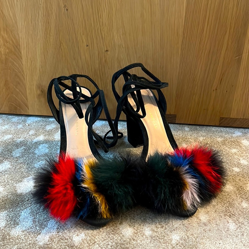 Loeffler Randall Nicolette Fur Pouf Heels